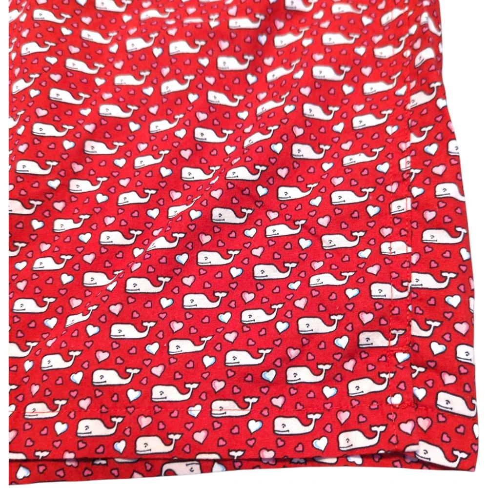 VINEYARD VINES Red Valentine Boxer Style Shorts Whale Hearts Men's XL